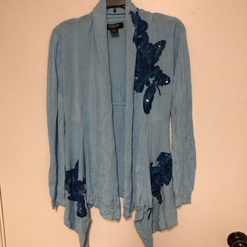 Moka Sport Blue Butterfly Sweater/Cardigan Sm